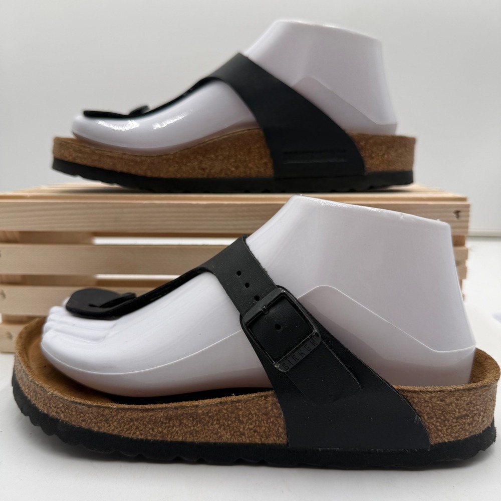 Birkenstock Gizeh Thong Sandals Black Birko-Flor Comfort Women 36 US 5-5.5